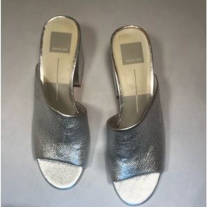 Dolce Vita Metallic Silver Mules. Great condition